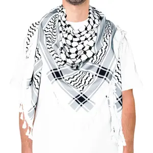 Shemagh Scarf for Men Women - Palestinian Keffiyeh Palestine Scarves with Tassel Arab Head Neck Wrap for Military
