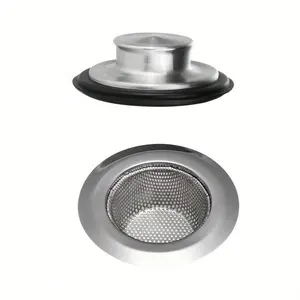 1pc Kitchen Sink Drain Strainer And Anti-Clogging Kitchen Sink Stopper - Kitchen Drainer And Stopper Set For Standard 7.62-2.54/5.08 Cm Kitchen Sink Drain