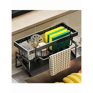 1pc Effective Draining Kitchen Sponge Shelf, Soap Holder, Stainless Steel Material Is More Sturdy, Slope Design Is Free From Water Accumulation, Towel Independent Rack Effective Anti-Mold, Kitchen Storage