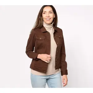 Belle by Kim Gravel Twill Jacket with Knit Back and Sleeves