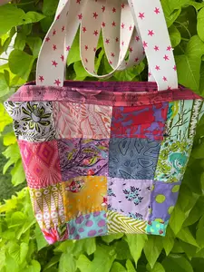 Quilted Patchwork Tote | Pink Stars Handmade Bag