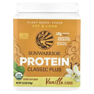 Sunwarrior Classic Plus Protein, Vanilla, 13.2 oz (375 g)