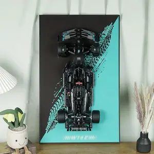 【Car Not Included】Display Wallboard for Technic Mercedes-AMG  W14 E Performance Race Car, Wall Mount for 42171 Model Car Kit,Space-Saving Easy Assembly Creative Home Decor, New background