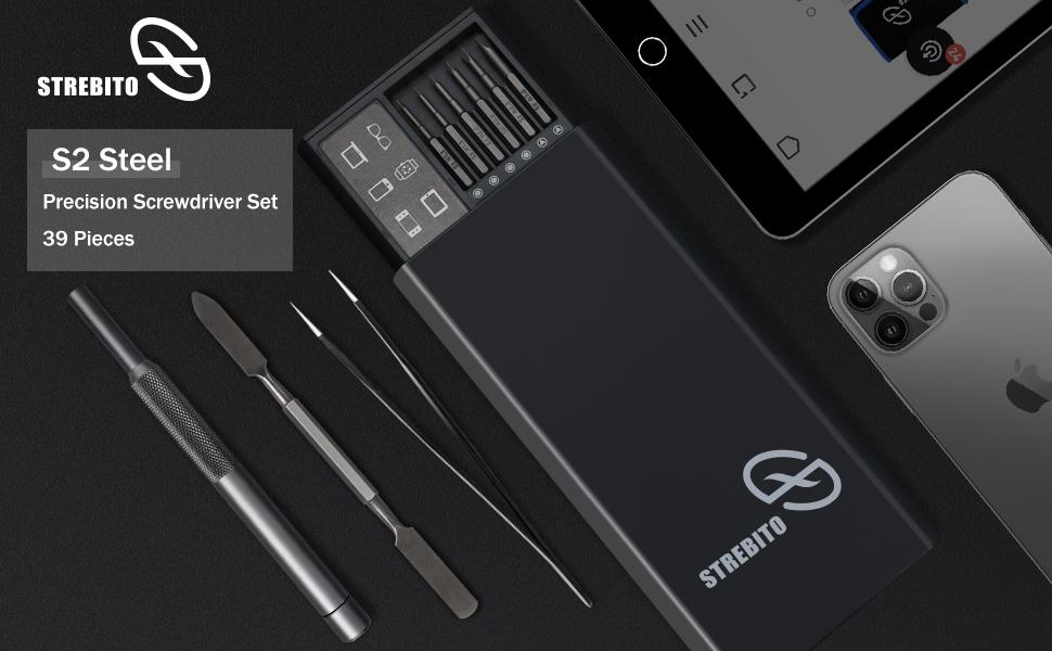 STREBITO Micro Screwdriver Set 50 in 1 Precision Screwdriver Set, Electronics Tool Kit Screwdriver Kit - Computer, iPhone, Macbook, PS4, PS5, Nintendo, Xbox Controller Repair Kit, S2 Multi Bit Driver