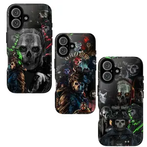 Call of Duty Design Phone Case, GHOST CoD Phone case TPU Cover Hard Tough For Samsung & Iphone 17 Air 17 Promax 16 15 14 11 Pro Max 13 12 Mini XR XS X Soft Back Cover Protection Shockproof Cellphone Smartphone
