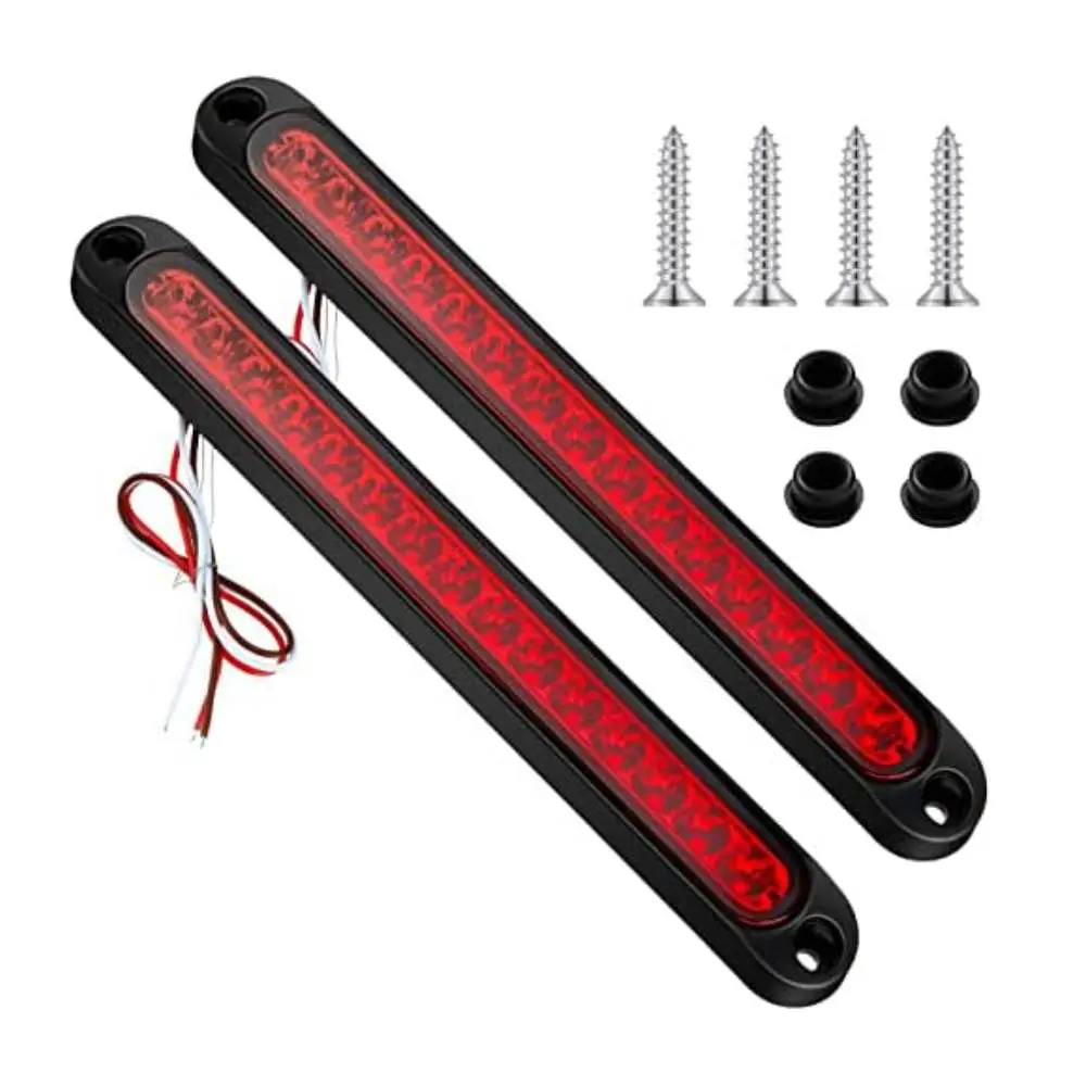 Nilight 2PCS 16Inch 11-LED Red Trailer Light Bar Kit - DOT-Compliant, IP65 Waterproof Led Lights Car, for Parking/Stop/Turn Signals & Truck ID Marker, Trailer Light Kit