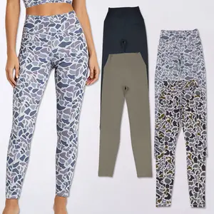 Athletic Sports Local Girl Seamed Leggings for Women Camo Pattern Sportswear Workout Running Clothes Spandex For Gym