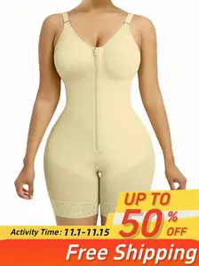 ODOV Fajas Colombian Shapewear, 1 Count Women's Shapewear Tummy Control Butt Lifter Shaper With Zipper Crotch Detachable Shoulder Strap，Tight-Fitting  Jumpsuit， Womenswear Compression Basic