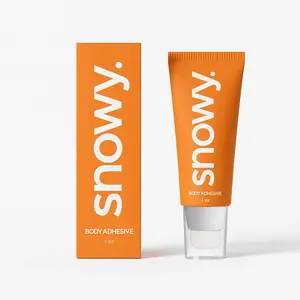 Snowy Body Adhesive – Sweatproof Waterproof Body Glue, Stain-Free, Skin-Safe, Easy Remove with Soap & Water, Secure Hold for Dresses, No Bra Outfits & Prom