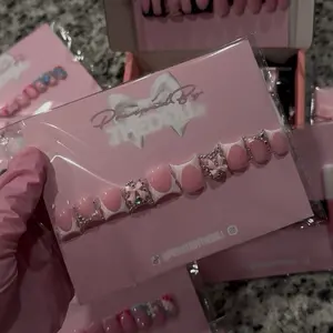 Pretty White Bow Frenchies | PressedByTheDoll GelX PressOnNals