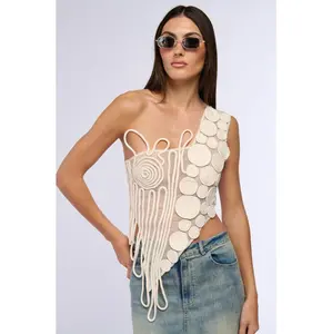 LOLA SWIRLED DETAIL ONE SHOULDER TOP
