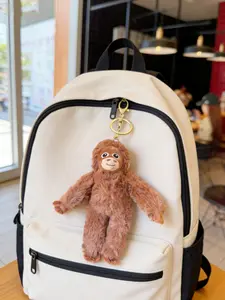 Adorable Monkey Plush Keychain Pendant, Cute Animal Design Backpack Charm, Handmade Craft Set for All Seasons