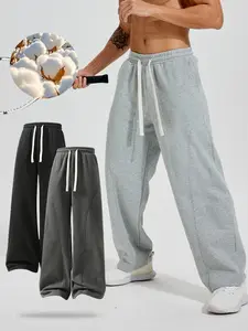 Men's   Sweatpants Oversize Drawstring Waist Casual Loose Pants for Fall Winter School Season Daily Wear Stylish Menswear