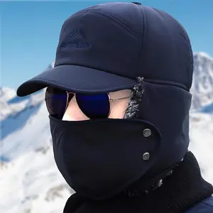 Unisex Winter Warm Ski Hat with Windproof Pilot Design and Ear Protection for Men and Women Ideal for Snow Activities and Sports face mask set