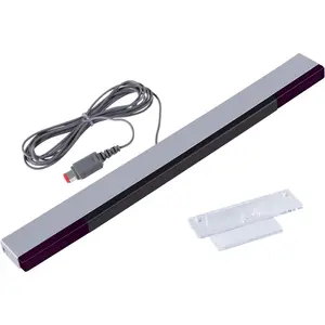Sensor Bar for Wii, Replacement Wired Infrared Ray Sensor Bar for Nintendo Wii and Wii U Console, includes Clear Stand