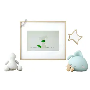 Sea Glass Art - Dog Sea Glass 5x7 Frame - Kids Decor - Gift for Beach Lovers - Sea Glass from PEI - Custom & Handmade Art