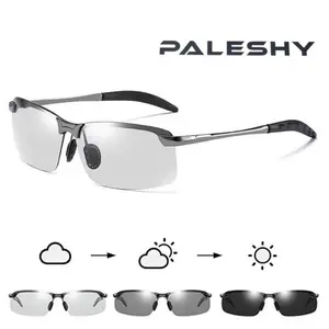 Paleshy 2025 Polarized Photochromic Sunglasses – UV400 Protection, Geometric Frame, Cat Eye Unisex Design – Vintage Oversized Shades for Travel, Sports, Driving, Fishing – Perfect Father’s Day Gift