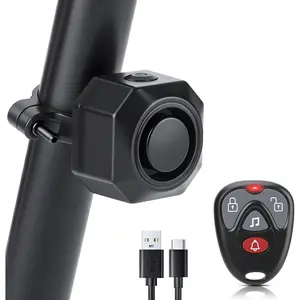 Max 110dB Bike Alarm,Bike Alarms For Ebikes Rechargeable Motorcycle Alarm With Remote,7 Levels Sensitivity Bicycle Alarm, Anti Theft Bicycle Alarm& Ebike Alarm For Car Motorcycle Scooter Ebike