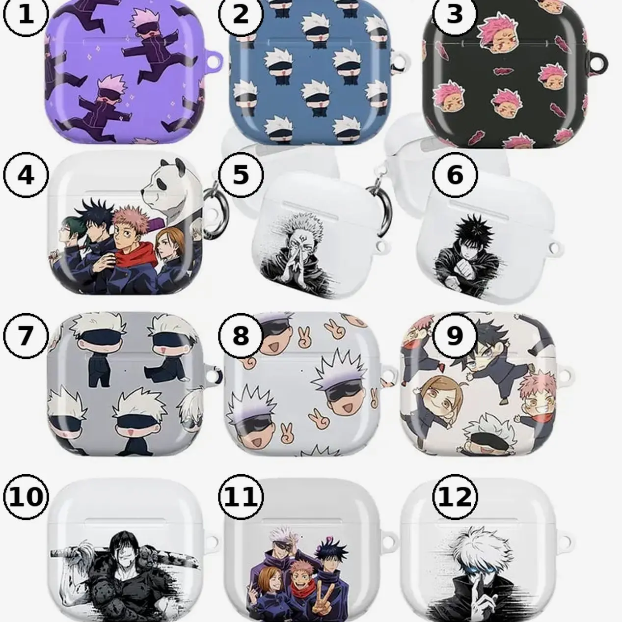 Jutsu Kaisen Character Airpods Case - Anime Collection Protection for AirPods Pro 1 2 3 , Airpod 1 2 3 4 Aesthetic Air Pods Case Cover Protective