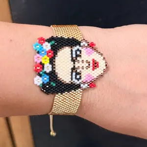 Golden Frida Kahlo Miyuki bracelet.