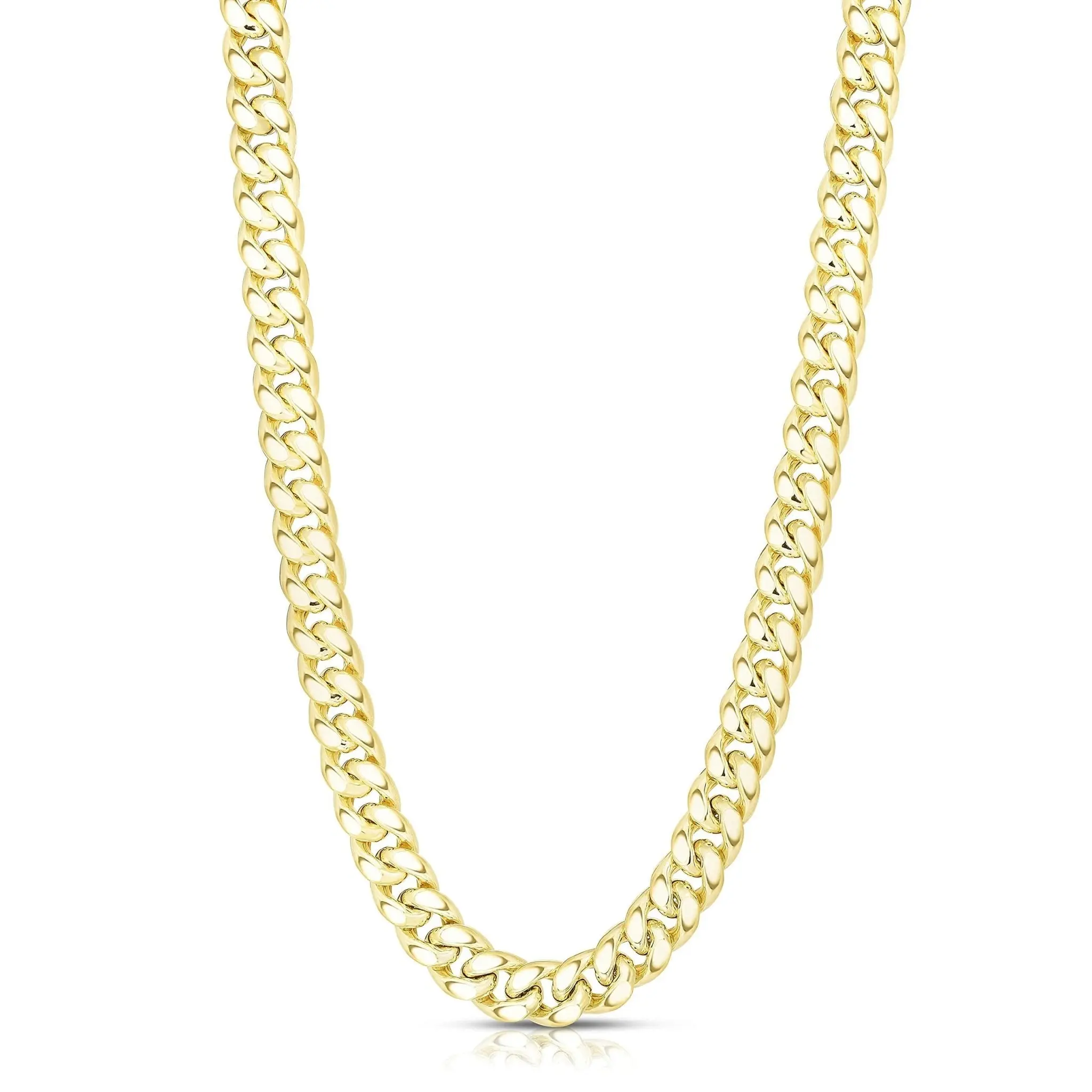 14k Yellow Real Gold Miami Cuban Link Chain Necklace, 6mm, 22