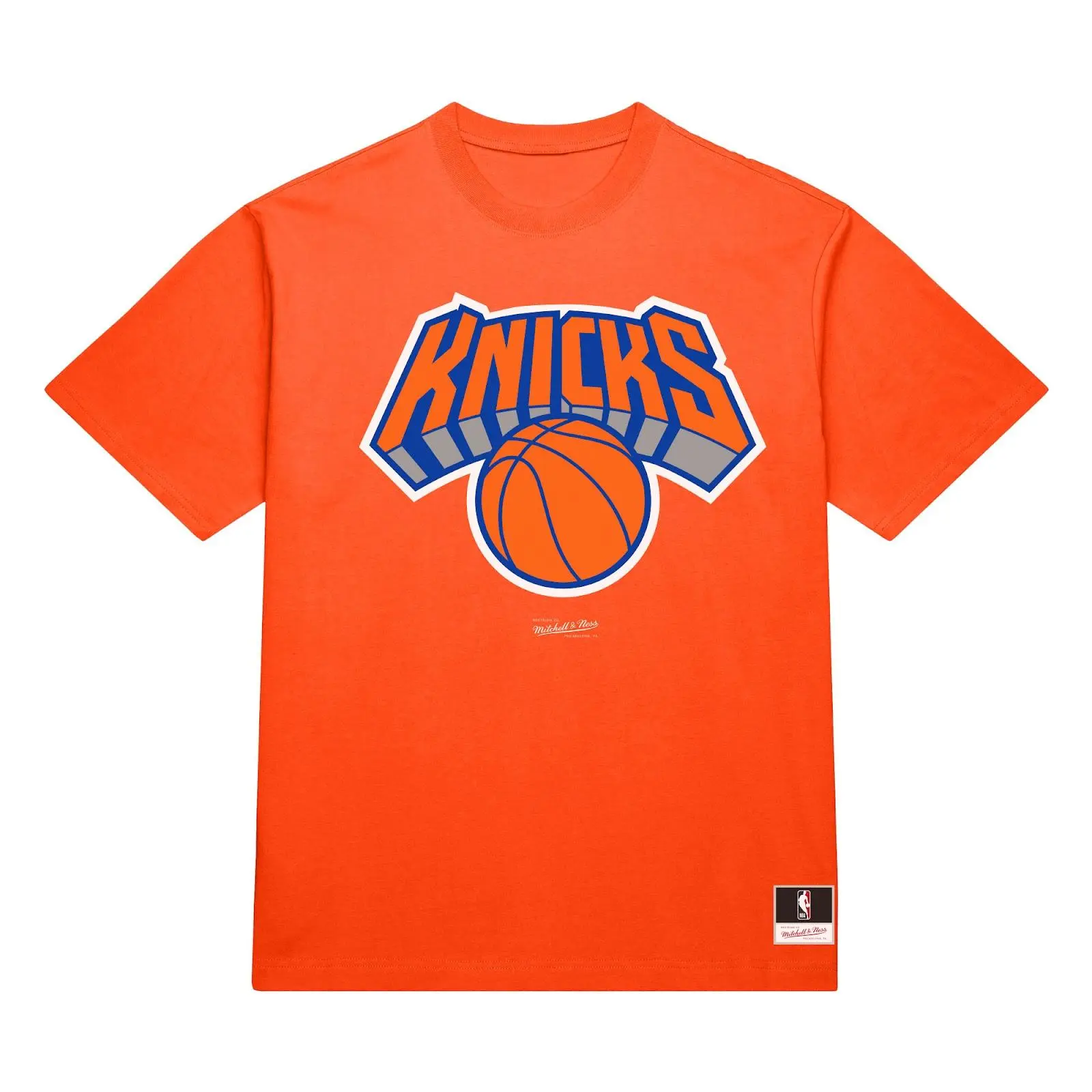 New York Knicks Orange Basic T-Shirt NBA Throwback Tee Graphic Vintage Fan Gear Mitchell & Ness