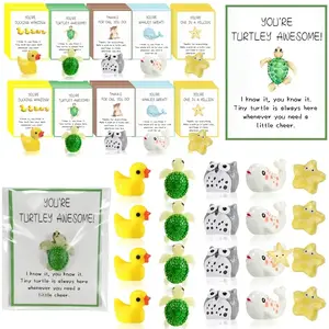 50 Sets 150 Pcs Employee Thank You Gifts Bulk Colleague Presents Animal Pun Motivational Sticky Notes Funny Resin Duck Star Whale Turtle Owl Office Small Gift Sticker Packs Pocket Souvenir