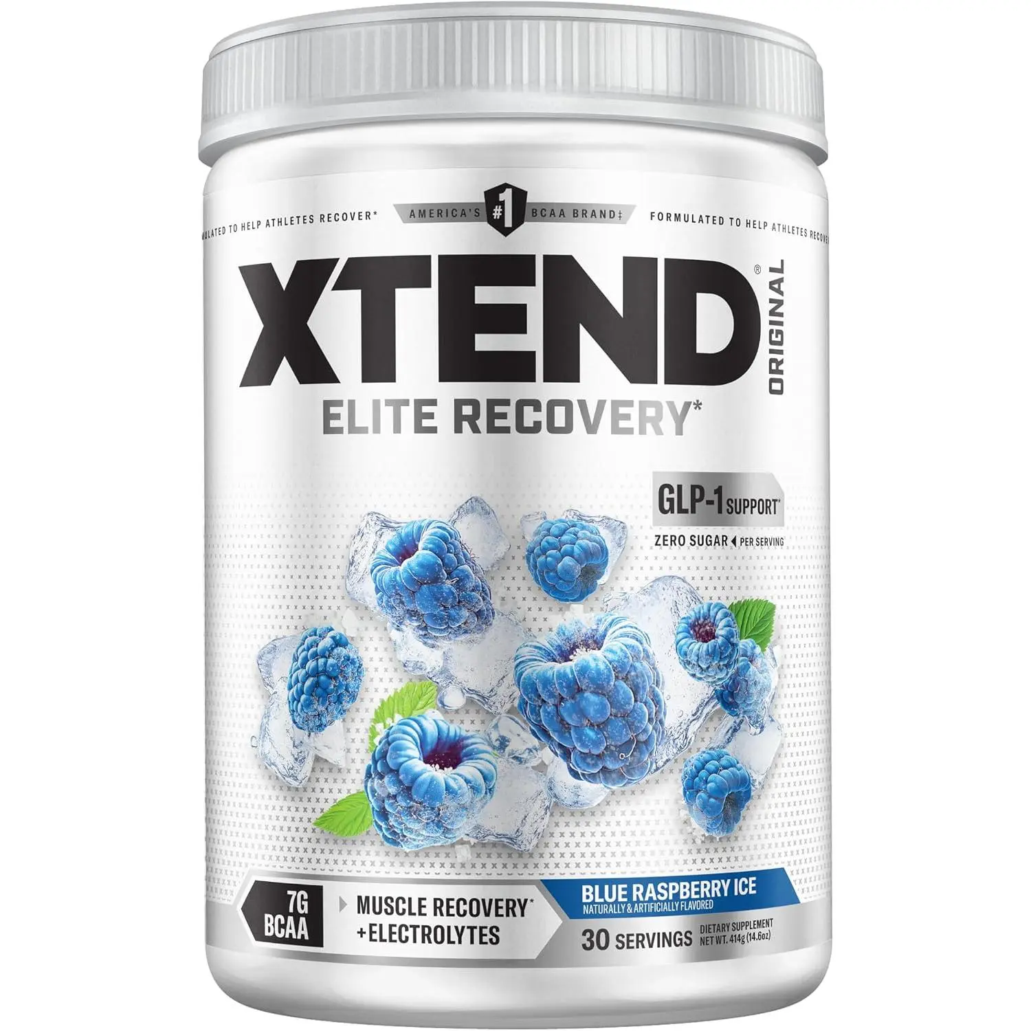 Original BCAA Powder with Zero Sugar, 7g BCAA, 30 Servings | Blue raspberry ice flavor with Zero sugar and 7g BCAAs for muscle recovery, hydration and performance. Healthcare Supplement Fitness Amino