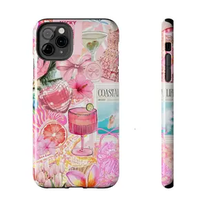Pink Preppy Coastal Coquette Collage Phone Case, Girly Coastal Cowgirl, Feminine Soft Girl Era Applicable to iP15Promax ip14Pro mobile phone case 12 trendy brand 13 anti-fall cover 14Promax 15Pro cute Plus phonecase Accessories Acrylic casetify