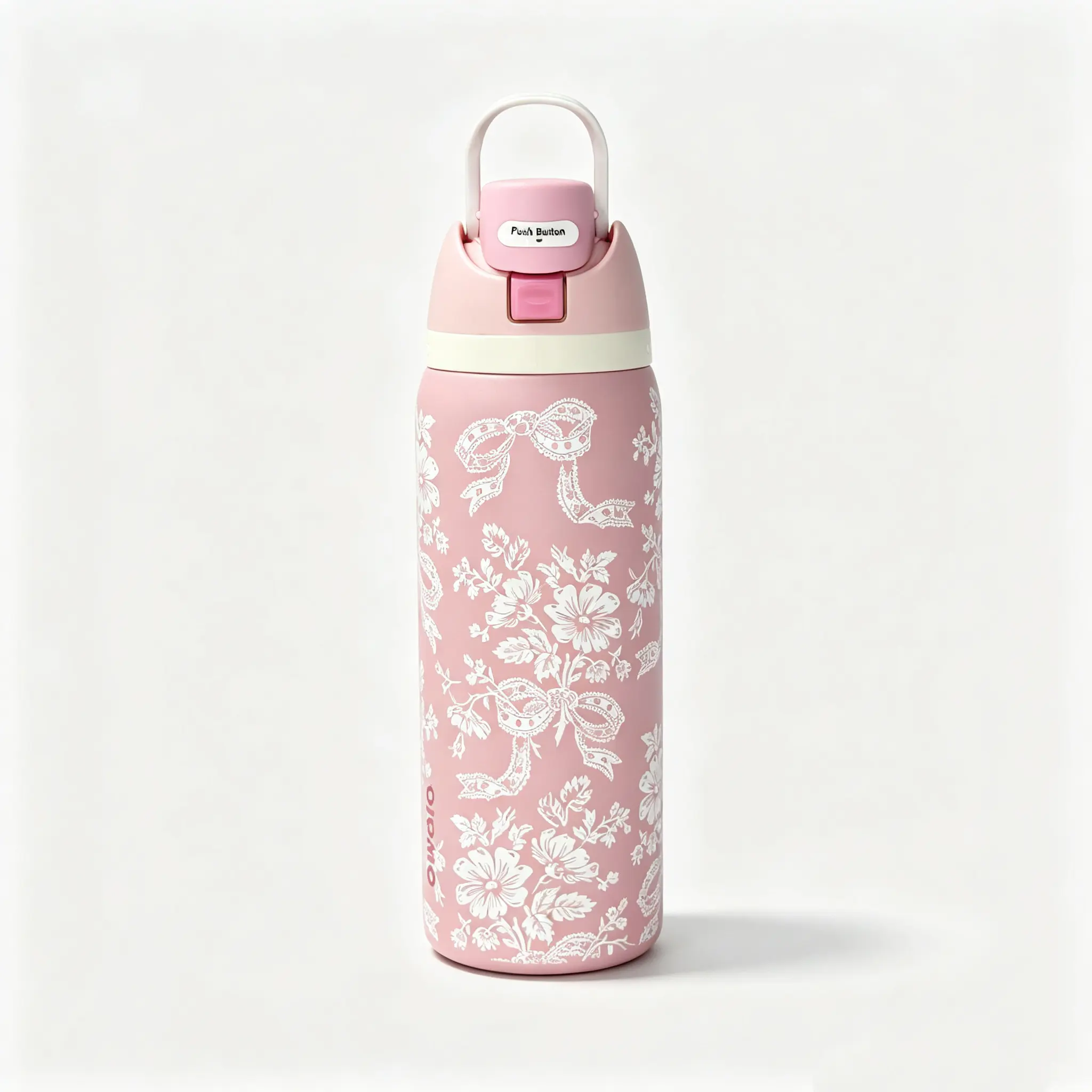 Owala 32oz Insulated Leak-Proof Straw Lid Toile Print Drinkware Flask Stay Chilled & Stylish All Day Accessory for Hydration Portable Bottled Tumbler Mug