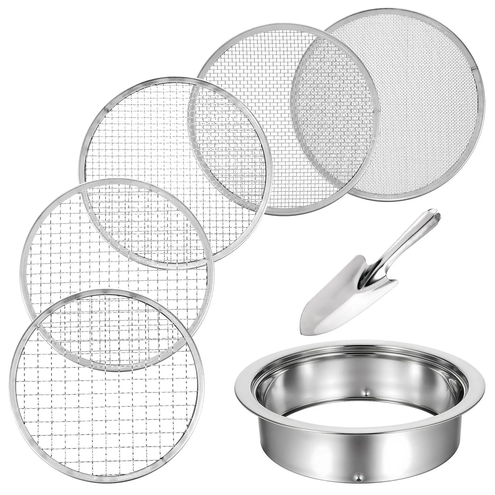 Stainless Steel Soil Screen Detachable Compost Sieve, Home Garden Soil Impurity Separator, Gardening Tool for Plant Care
