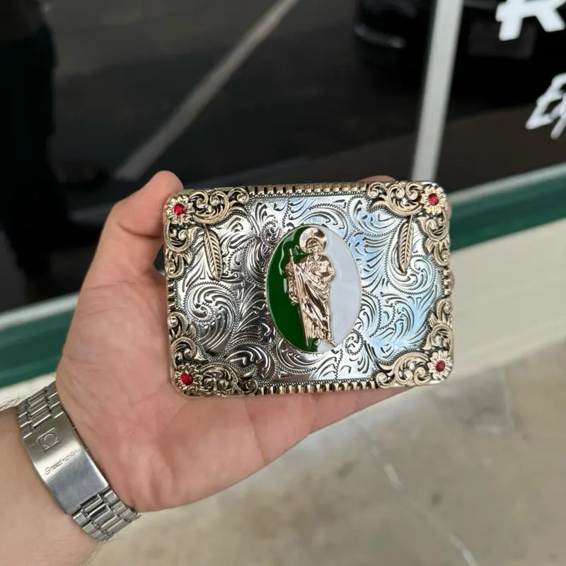 Western Cowboy Cowgirl Saint Jude Buckle Hebilla San Judas