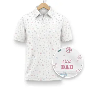 [SHIP FROM US] Girl Dad Golf Polo Shirt – Funny Father’s Day Gift for Dad, Personalized Men’s Performance Polo, Cute Daddy Gift from Daughter