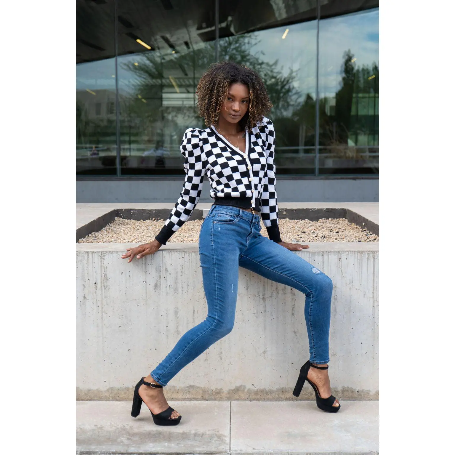 Adore Me Cropped Sweater (Black)