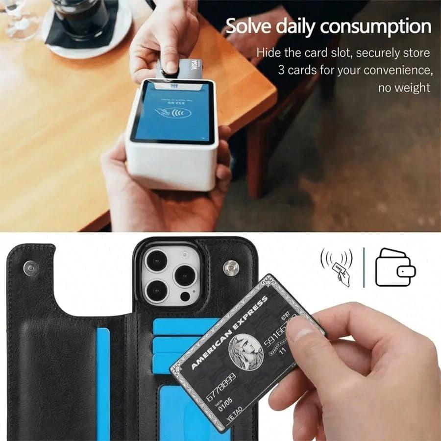 2D image Pearl Polka Dot Dream Patterned Card Holder Leather Case Is Compatible With IPhone 17 Pro Max/Air/16/15/14/13/12/11.For Samsung S22/S23/S24/25. It's An Ideal Gift For Christmas, Valentine's Day, And New Year's, Perfect For Boyfriends,