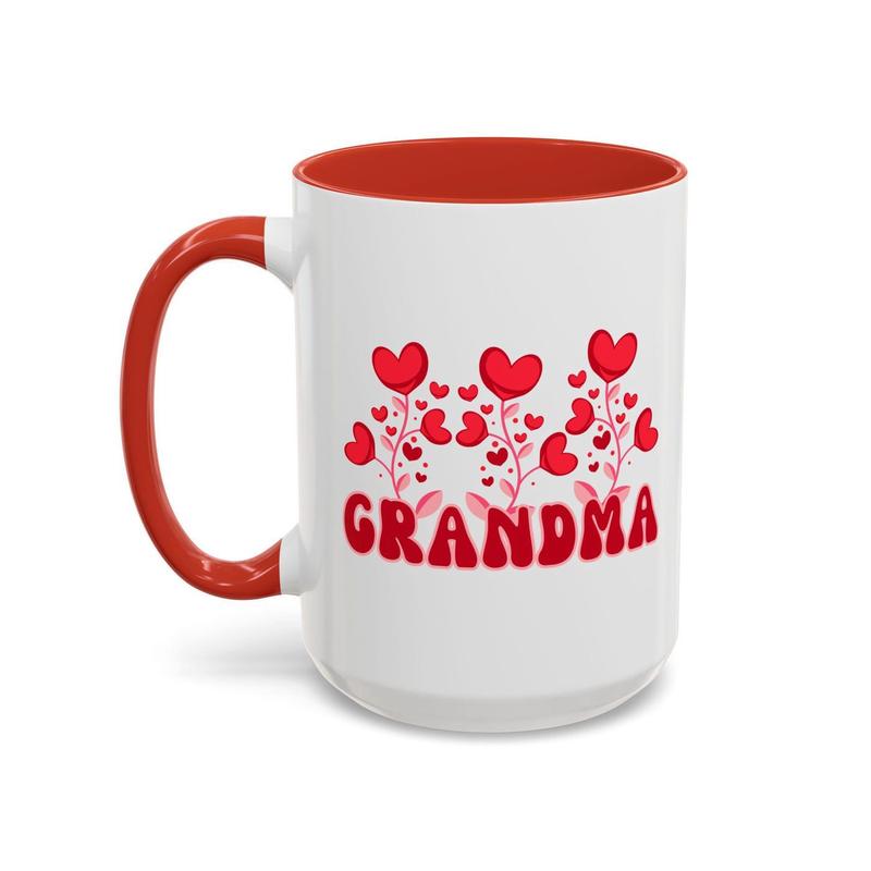 Grandma Mug with Hearts,  Grandma Mug, Unique Grandparent Coffee Mug, Nana Gigi or Mimi Gift, Heart Design Tea Cup