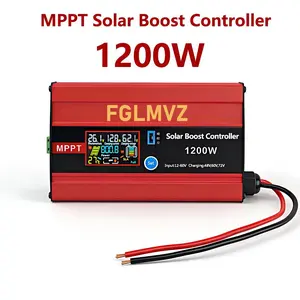 1200W Boost MPPT Solar Charge Controller 72V/60V/48V, 30A Solar Controller with LCD, Output Max 15A for LiFePO4/Lithium/Lead Acid Battery for RV/Solar System/Golf Cart, for All PV Panels