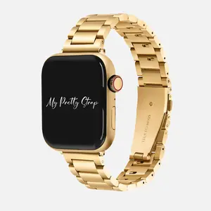 My Pretty Strap – Compatible Apple Watch Band – Stainless Steel iWatch Strap for Women – Series 1–11, SE & Ultra (38MM / 40MM / 41MM / 42MM / 44MM / 45MM / 49MM) – Gold, Silver, Rose Gold, Black – Classic