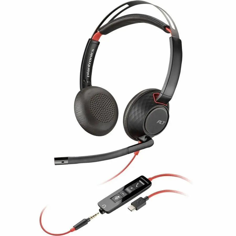 Poly Blackwire 5220 Stereo USB-C Headset + 3.5mm Plug + USB-C/A Adapter 8X231A6