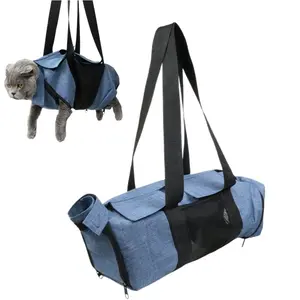 Grooming Hammock for Small Dogs & Cats, Anti-Scratch & Bite Pet Grid Bag for Bath and Beauty Injections, Oxford Cat Bag for Going Out, Safety Hook, Comfort Grip Pet Sling, Hanging Harness for Nail Clipping.