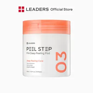 [LEADERS Official] Peel Step PHA Deep Peeling Pad – Gentle Exfoliating Treatment to Help Smooth Texture, Refine Pores & Brighten Dull Skin – Hydrating, Non‑Sticky Korean Skincare Pads for Sensitive & Texture‑Prone Skin, 70 Pads / 215ml
