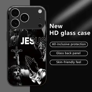 Retro Jesus HD Glass Phone Case, Faith and Religion Phone Protective Cover, Suitable for iPhone 17 Air 16 Pro Max 15 14 13 12 11 Samsung Galaxy S26 Ultra S25 S24 S23 S22 S21 S20 S10 Note9 Note20 Ultra FE A56 A55 A53 A52 A51 Christ phone case - ZQ133