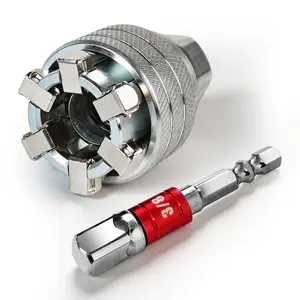 【FathersDayGift】QIVOO Adjustable Universal Socket Wrench, Manual Socket Wrench, Multifunctional Sleeve, 10mm-19mm Universal Sockets Tools for 3/8" Drive Ratchet Torque Wrench and Power Drill