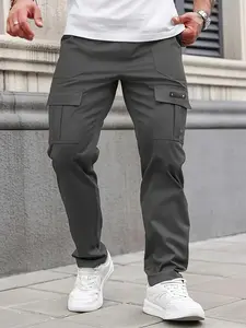 Casual Work Pants in Polyester - Comfortable Fit for Everyday Wear & Versatile for Work & Casual Outings - Simple Design for Easy Styling