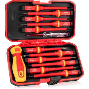 13 count 1000V Insulated  Set, S2 Steel,  Tips, PP + TPR Grip, GPSR Certified for Electrician Tools & Industrial Use