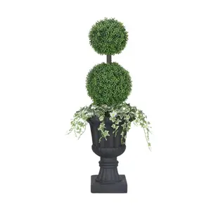 Puleo International 48in Topiary Boxwood Artificial Tree