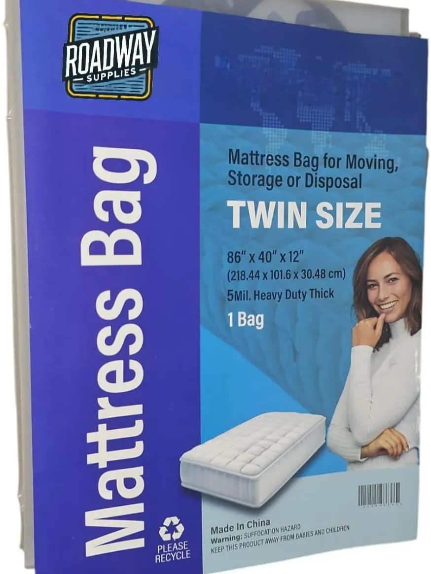 5 Mil Heavy Duty Twin Size Mattress Cover Protector - Waterproof, Dustproof Bed Protector for Moving, Teens, Waterproof Mattress Protector, Dustproof Mattress Protector