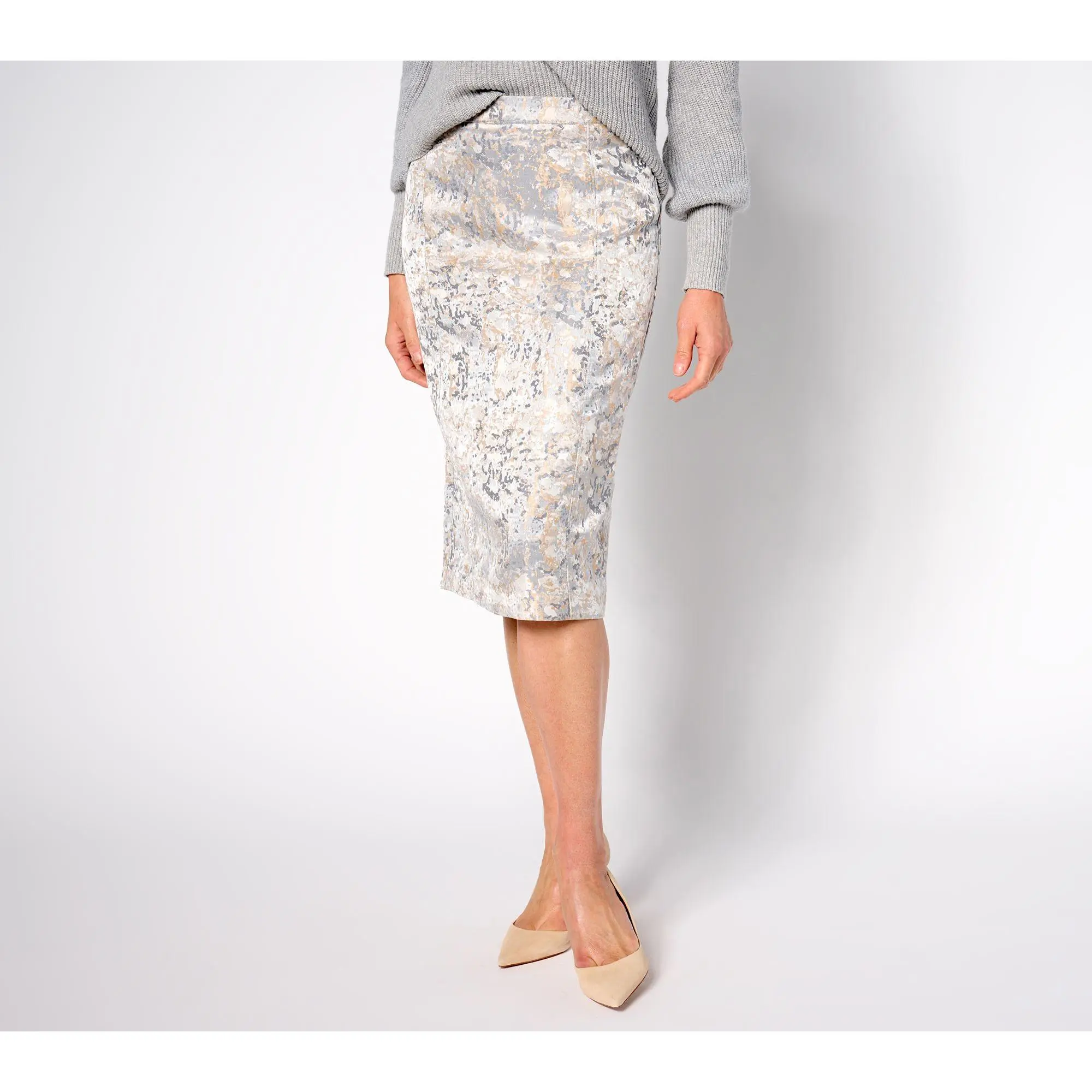 BEAUTIFUL by Lawrence Zarian Regular Jacquard Pencil Skirt