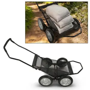 500lb Capacity Crawler Deer Game Recovery Cart, Heavy Duty Wagon, Foldable Multi-Use Collapsible Black New Car Exterior Accessory Folding Trolley