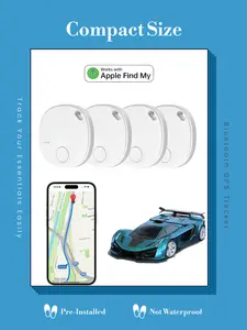 Guddus Mi Finder Bluetooth Item Tracker 4 Pack White, iOS Only (Not for Android), Works with Apple Find My, Key Finder Tag for Keys Wallet Bag Luggage Travel Commute, Replaceable CR2032 Battery